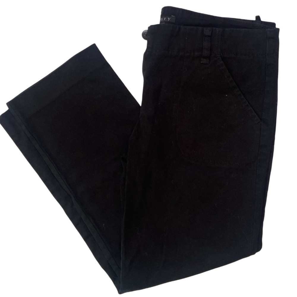 Theory Redley cotton cropped trouser pants w/back flap pockets. Size 6